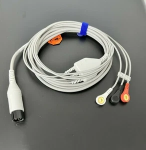 Welch Allyn ECG Cable 6 Pin 3 Leads Snap AHA Compatible - Same Day Shipping - Picture 1 of 4