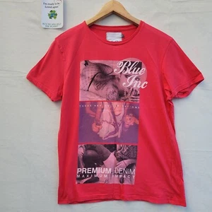 Blue Inc T-Shirt Women Size M Red Cotton Short Sleeve Ladies Top - Picture 1 of 9