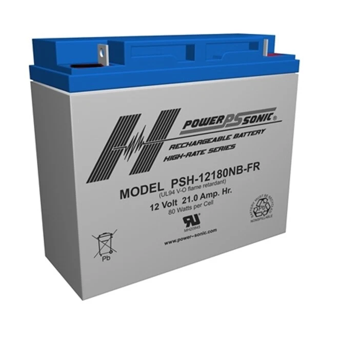 Power-Sonic PSH-12180 12V 21AH Sealed Lead Acid Battery AGM High-Rate Discharge