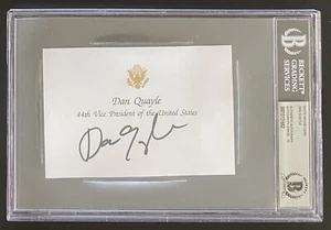 DAN QUAYLE 44TH VP OF USA SIGNED WHITE HOUSE NOTE CARD BECKETT AUTHENTIC AUTO 10 - Picture 1 of 2