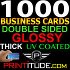  1000 cartes de visite personnalisées couleur 2 côtés 16 pt épais imprimé brillant