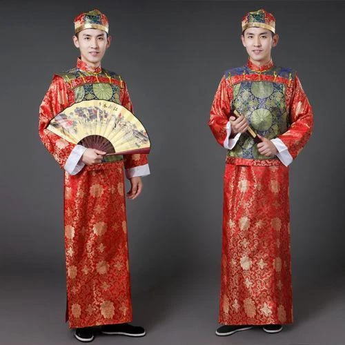 Disfraz de disfraz tradicional chino para hombre ropa Qing príncipe emperador túnica espectáculo Foto 1 de 4