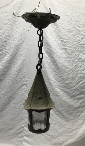 VTG Cast Aluminum Lavander Hue Glass Porch Ceiling Light Fixture Old 1171-23B Cover