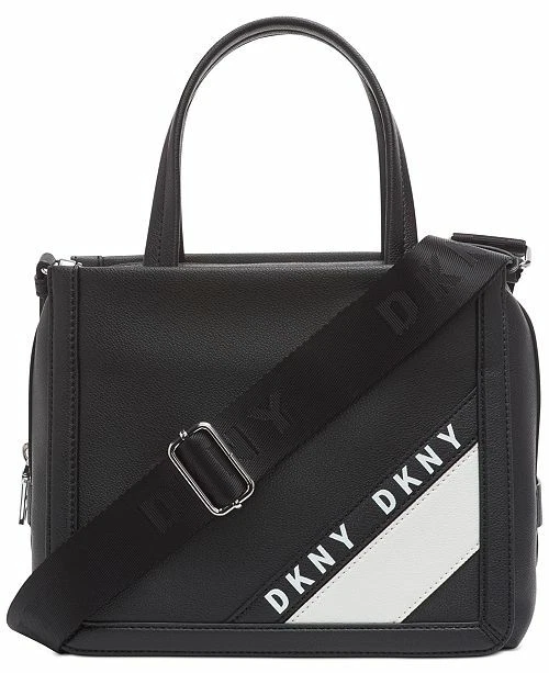 DKNY Black Leather Camera Satchel Crossbody 12x10