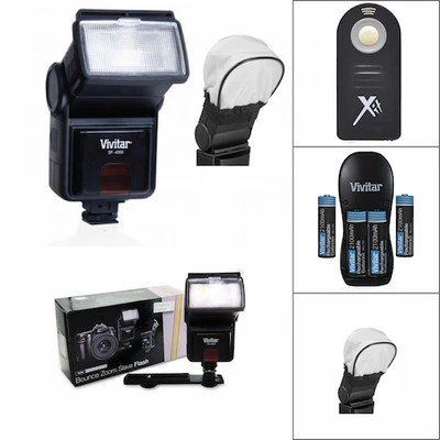 PRO FLASH + REMOTE + CHARGER + BATTERIES FOR NIKON D3400 D5500 D7000 D7100 D7200 - Image 1 of 4