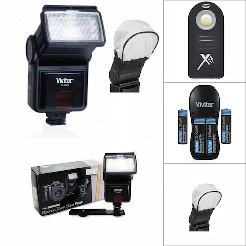 PRO FLASH + REMOTE + CHARGER + BATTERIES FOR SONY ALPHA A6000 A6100 A6300 - Image 1 of 4