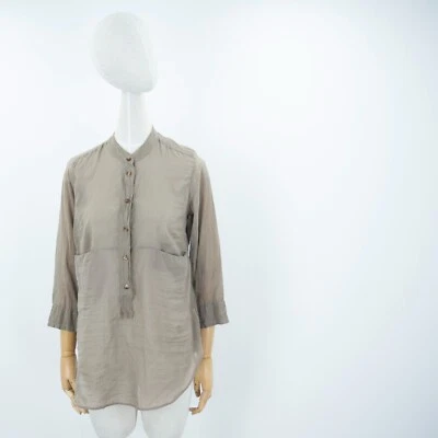 Mauro Grifoni Women's Relaxed Loose Ultralightweight Gray Shirt Size 2 42 S/M - Image 1 of 4