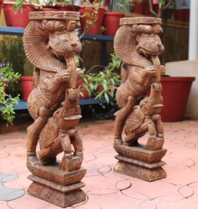 Yali Estatua Dragón Escultura Estante De Colección Templo Decoración Puerta Entrada Soporte - Imagen 1 de 9