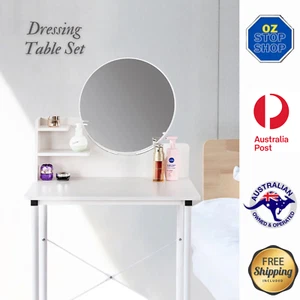 Dressing Table Makeup Mirror Stylish White Bedroom Desk Shelves Beauty Station - Picture 1 of 5