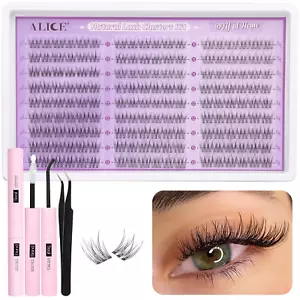  Lash Clusters Kit Clear Band Wispy Lash Extension Kit Cluster Eyelash Extension - Picture 1 of 17
