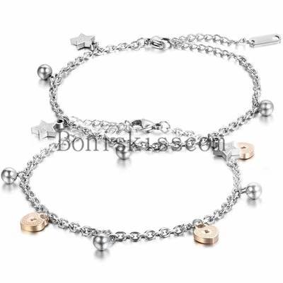 Love Lock and Key Charm cadena de acero inoxidable boda boda tobillera pie joyería Foto 1 de 4