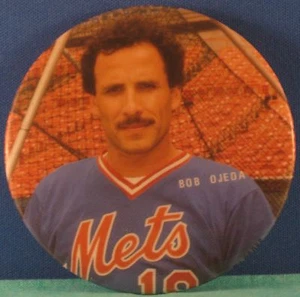 BOB OJEDA 3"X 3" PIN NEW YORK METS 1986 WORLD SERIES CHAMPIONS - Picture 1 of 1