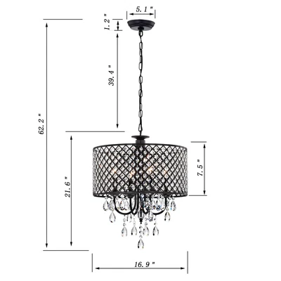 HD Direct 4-Light Drum Chandelier - Image 1 of 4