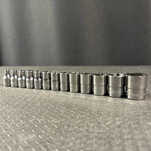 Snap-On Tools 1/4” Flank Drive 13pc SAE Standard SHALLOW 6pt Socket SET 1/8-5/8 - Picture 1 of 22