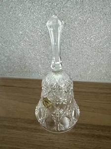 Vintage Crystal Glass Bell 24% lead crystal & glass clapper 13.5cm tall etched - Picture 1 of 7