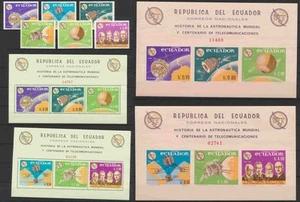 ECUADOR 1966 SPACE, Cpl VF/XF MNH/** Perf + Imperforate Set + Sheets, Moon,$100 - Picture 1 of 3