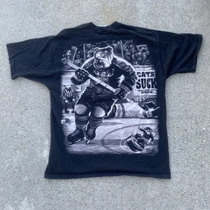 Vintage Tank Bulldog Anaheim Ducks Liquid Blue Hockey T-Shirt AOP Schwarz Herren XL - Bild 1 von 9