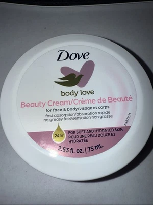 Dove Body Love Beauty Cream 2.53 fl oz Face & Body Lotion 24HR Hydration NEW - Image 1 of 4