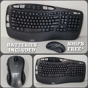Logitech K350 Wave Keyboard & M510 Mouse (New, No Box) Combo - SHIPS FREE IN USA - Afbeelding 1 van 12