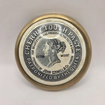 DE COLECCIÓN c1890s JOHN GOSNELL LONDON REINA VICTORIA PASTA DE DIENTES DE CEREZA TAPA DE OLLA Foto 1 de 4