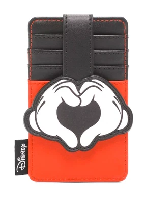 Loungefly Disney Mickey Mouse Heart Hands Cardholder Wallet ID Holder NWT - Photo 1/3