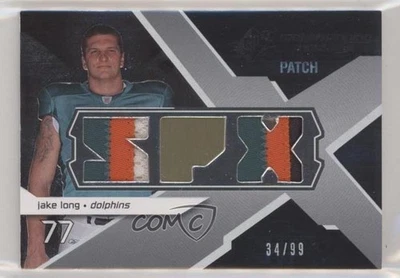 2008 SPx Rookie Winning Materials Letters /99 Jake Long #RM-JL Dual Patch RC - Image 1 of 2