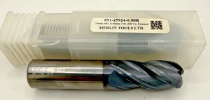 Merlin 691-25924-6.00R 20mm 4 Flute 6.0mm Corner Radius V4 Power Slot Drill Mill - Picture 1 of 5