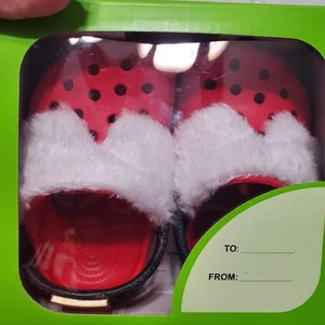 Crocs Classic Lined Santa Clog Red Christmas Holiday Fuzzy Shoes New Size 2-3C - Picture 1 of 5