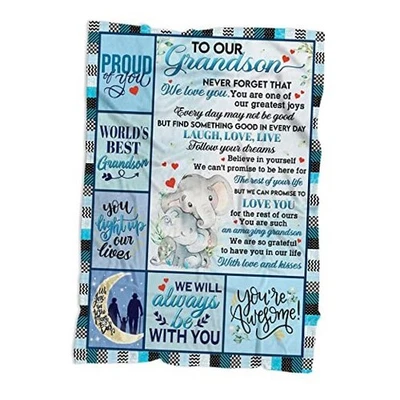 Presente para neto e vovó, cobertor de lã ultra macio para sofá, sofá, viagem - 6 - Imagem 1 de 4