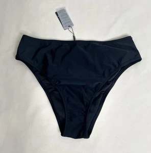 RELLECIGA Women's Black High Cut High Waisted Bikini Bottom Size Large - Picture 1 of 4