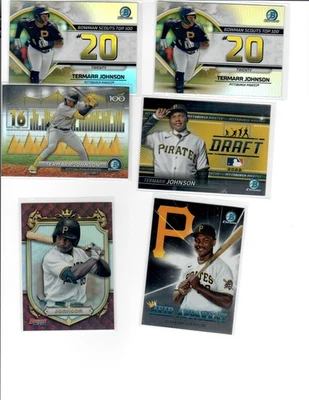 2022 Bowman Draft Chrome Termarr Johnson Draft Night #BDN-2 Pirates top 100 - Image 1 of 2