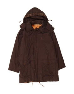 DANIEL HECHTER Mens Graphic Hooded Overcoat UK 42 XL Brown DN27 - Picture 1 of 3