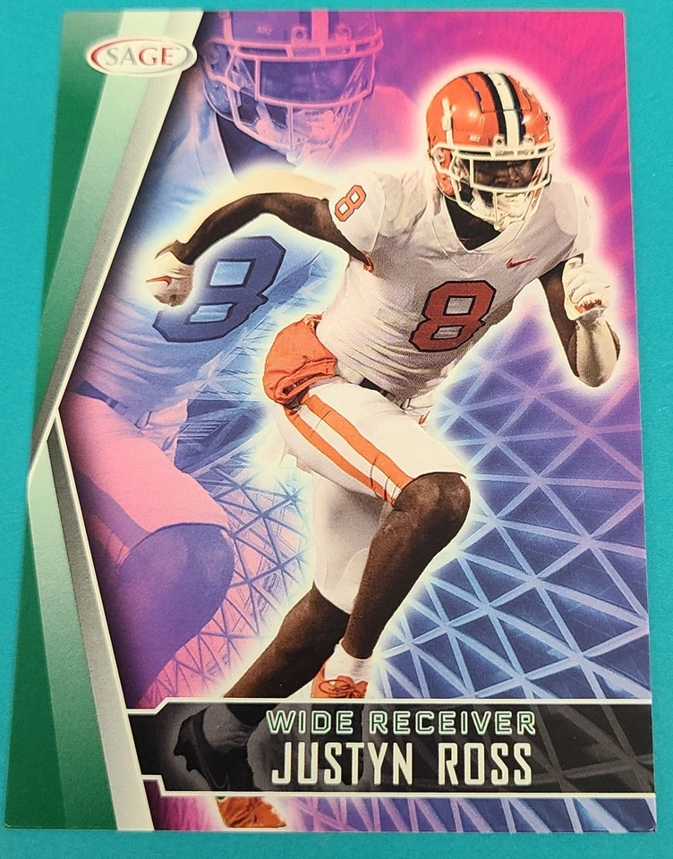 2022 SAGE Green #139 Justyn Ross Clemson Tigers FOOTBALL Card G7 - Image 1 of 2