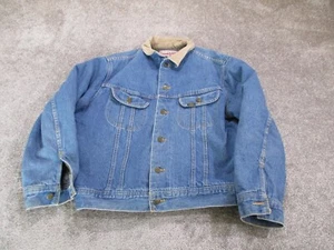 Vintage LEE Storm Rider Denim Jacket Mens Size 42 Blue Jean Jacket Button Logo - Picture 1 of 10