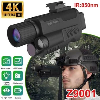 Headwear/Handheld Digital IR 850nm Day & Night Vision Device 8x Zoom Monocular - Image 1 of 4