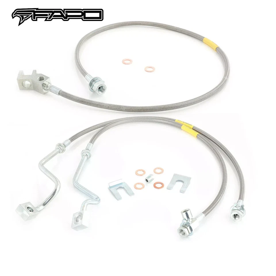 Full Set 4-8" Extended Brake Lines For Ford F-250 F-350 Super Duty 1999-2004 - Image 1 of 4