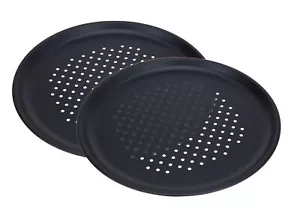 Pizza Backblech 2er Set - ∅ 32 cm - antihaft rund gelocht Flammkuchen Blech - Bild 1 von 1
