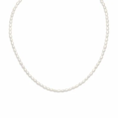 Ожерелье женское заполненное желтым золотом 14 карат культивированный пресноводный рис жемчуг 13 дюймов - Изображение 1 из 2