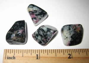 4 CUENTAS DE PIEDRA DE CRISTAL EUDIALITA NATURAL PULIDO TUMBLED .6""-.8"" SUECIA 21.8g *3 - Imagen 1 de 7