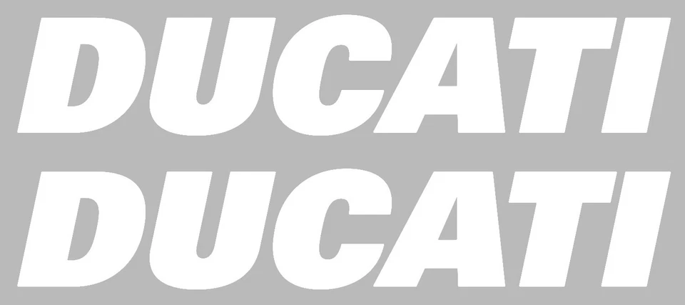 Kit 2 ADESIVI per SERBATOIO MOTO Scritta DUCATI Adesivo BIANCO STICKERS Racing - Immagine 1 di 1