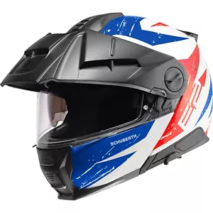 Schuberth Motorcycle Helmet E2 Explorer Size 57(M) Flip up Helmet White-Blue-Red - Picture 1 of 5