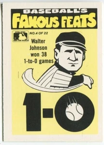1986 Fleer Famous Feats #4 Walter Johnson Washington Senators (Astros Pennant) - Picture 1 of 2