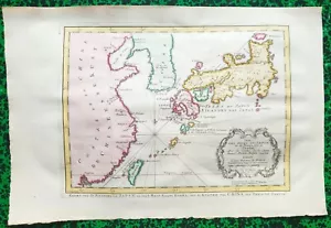 XVIII ème - Les îles du Japon - Rare Carte par Bellin & Schley - 40x27 cm - 1752 - Picture 1 of 2