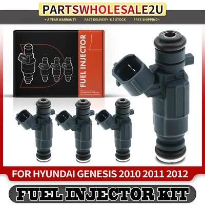 Inyector de combustible negro 4 piezas para Hyundai Genesis cupé 2010 2011 2012 L4 2,0 L gasolina Foto 1 de 4