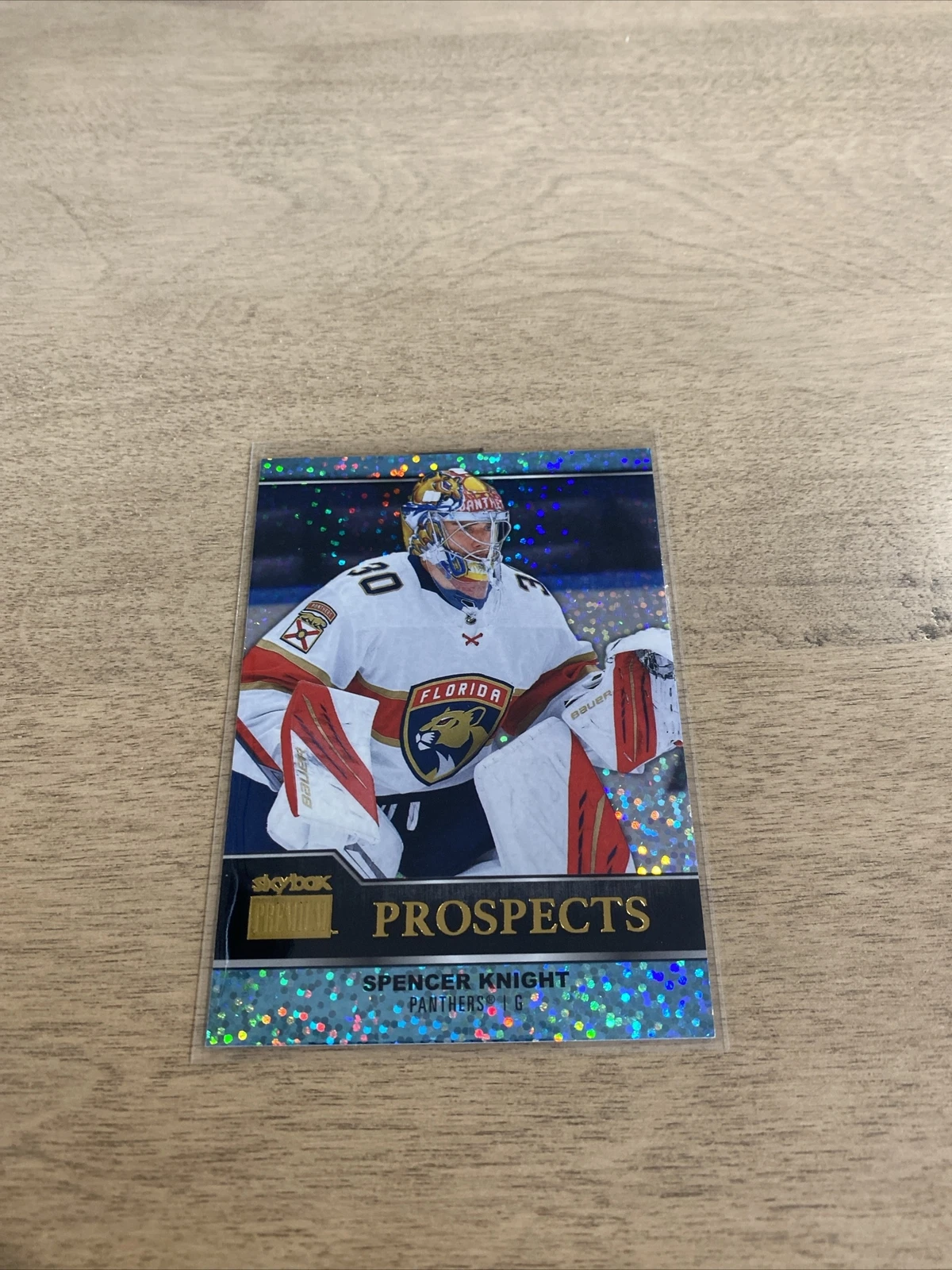 2021-22 SKYBOX METAL UNIVERSE PREMIUM PROSPECTS BLUE SPARKLE SPENCER KNIGHT CARD