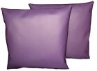 2 Purple Faux Leather Classic Cushions 16" 18" 20"  & Inner Filler Pads