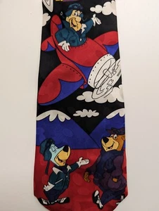 New Vintage Hanna Barbera Characters Airplane Silk Tie Yogi Flintstones Jetsons  - Picture 1 of 15