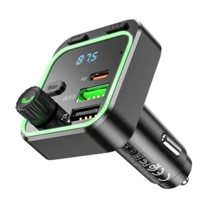 Bluetooth FM Transmitter Auto Radio Adapter Freisprecheinrichtung 2xUSB + USB C - Bild 1 von 8