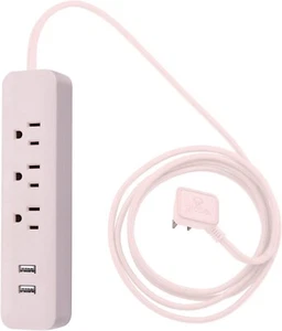 Globe Electric 78257 Designer 3-Outlet 2 USB Surge Protector Power Strip - ROSE - Picture 1 of 11