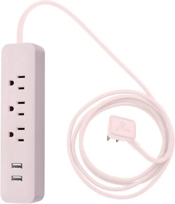 Globe Electric 78257 Designer 3-Outlet 2 USB Surge Protector Power Strip - ROSE - Image 1 of 4